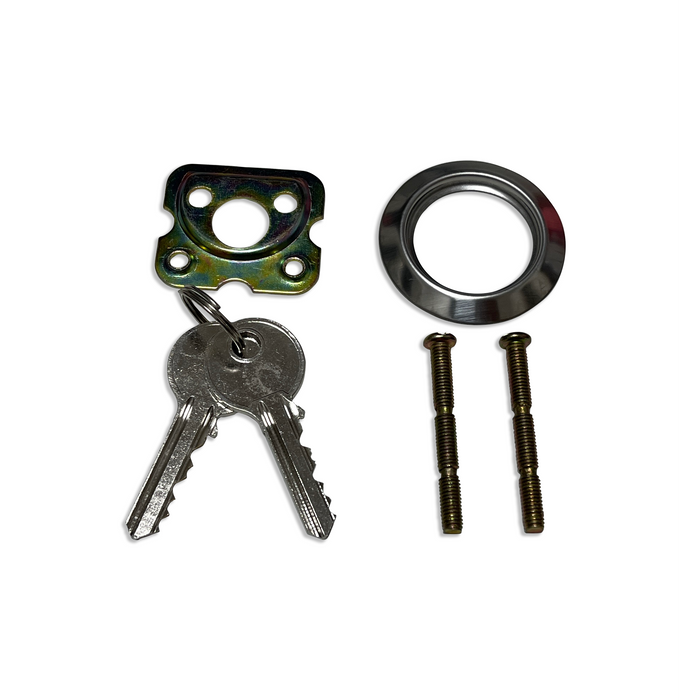 Lock Synergy 5 Pin RIM Cylinder with Collar, Back Plate, and 2 Keys